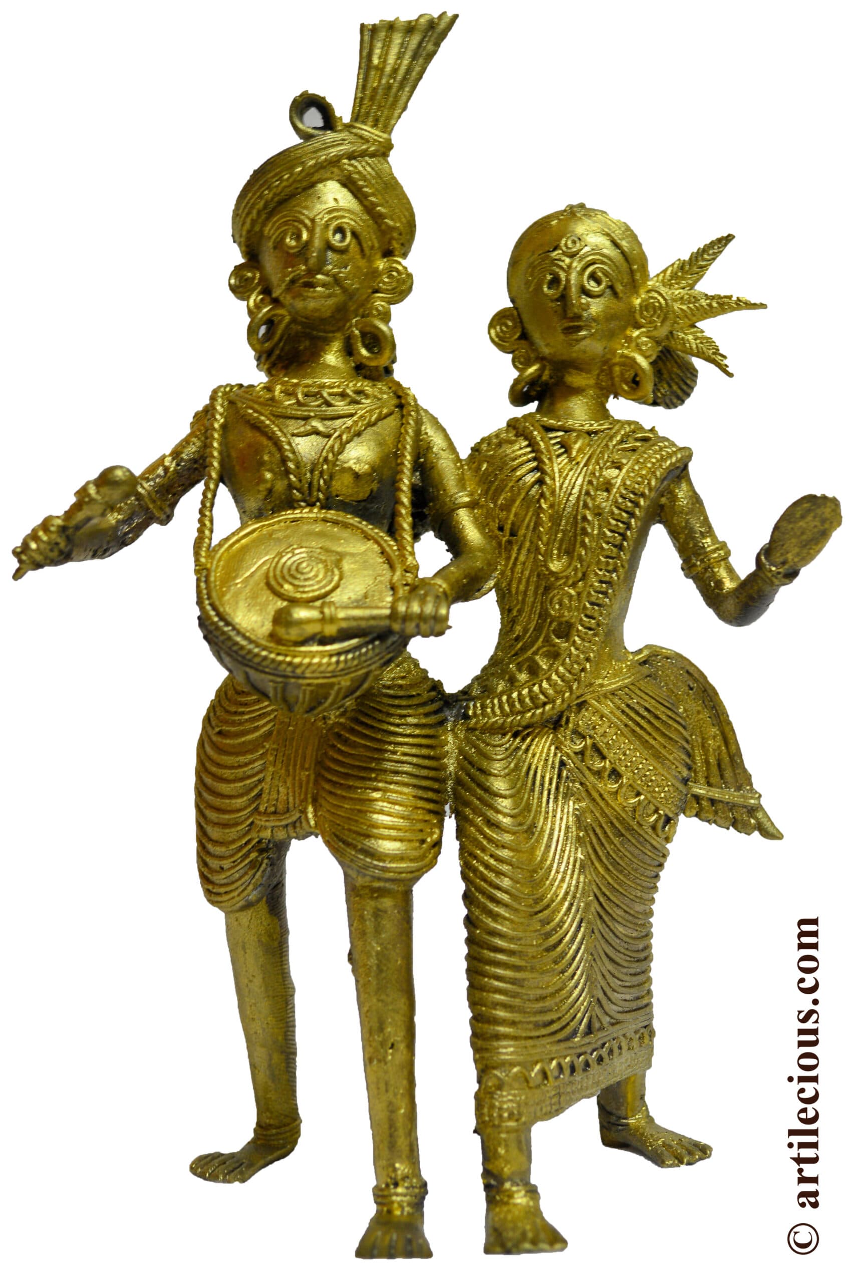DOKRA Tribal Couple 7 Inches (Height)