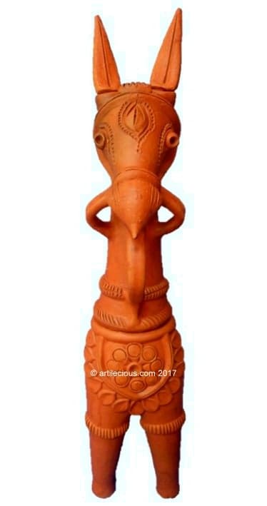 12 Inches Terracotta horse pair