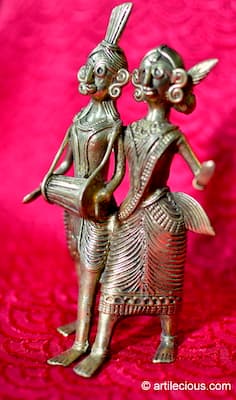 DOKRA Tribal Couple 4 Inches (Height)